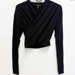 Trios Black Wrap Top